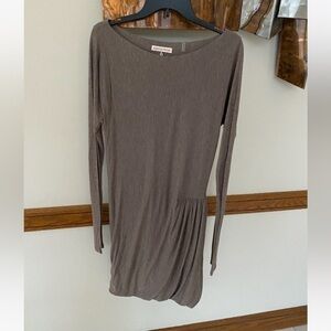 Rebecca Taylor Brown long sleeve stretchy dress Large